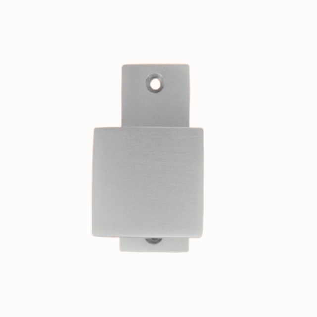 OGRO HELO Türknopf PB 3022D, 8 mm Vierkant, auf eckiger Rosette, Verschraubung sichtbar, festdrehbar - Aluminium F7