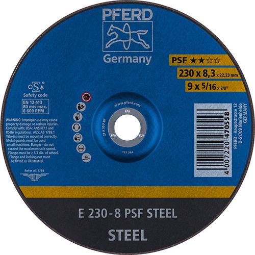 PFERD Schruppscheibe PSF STEEL für die Stahl- und Gussbearbeitung