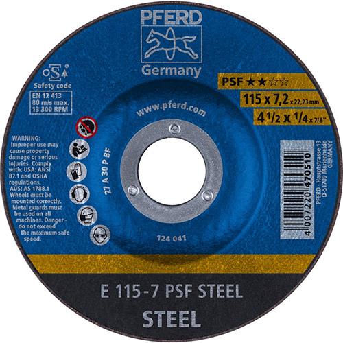 PFERD Schruppscheibe PSF STEEL für die Stahl- und Gussbearbeitung