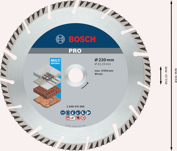 Bosch PRO Multi Material Diamanttrennscheibe, 230 x 22,23 mm 2608615066