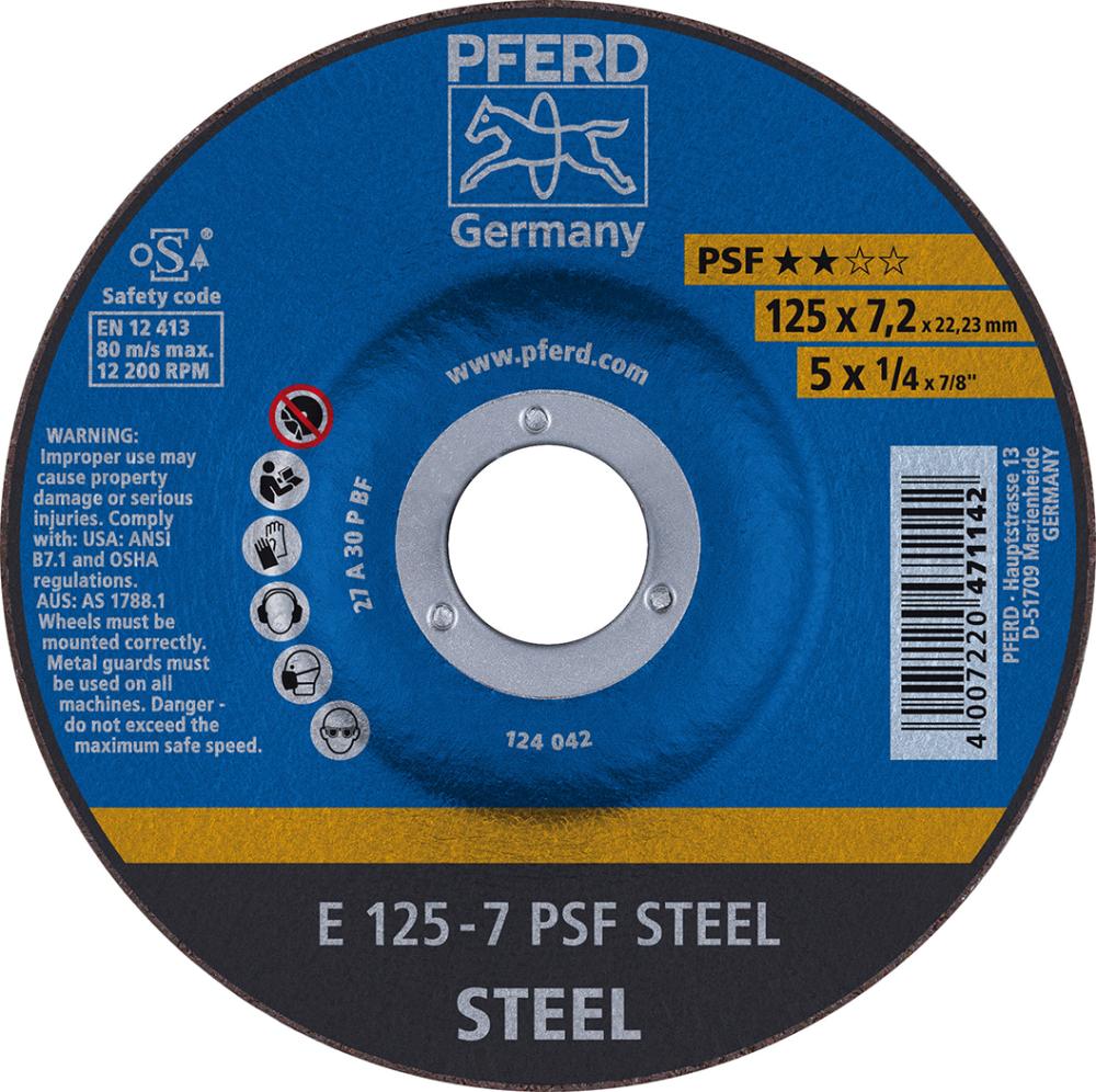 PFERD Schruppscheibe PSF STEEL für die Stahl- und Gussbearbeitung
